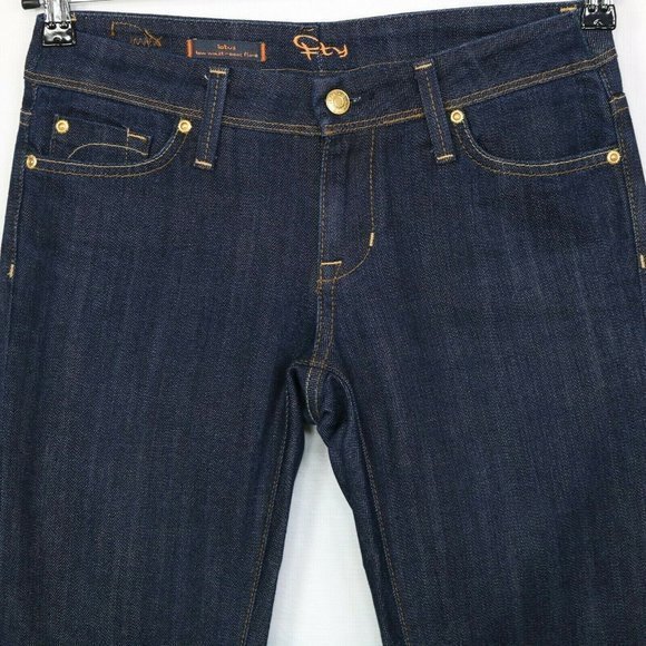 Fidelity Lotus Boot Flare Jeans Low Waist Stretch Dark 27 34 - Picture 9 of 12